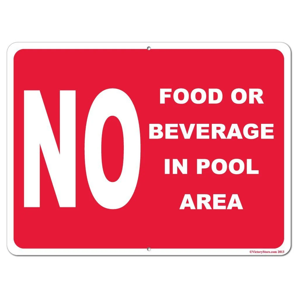 No Food or Beverage in Pool Area Sign or Sticker - Image 4