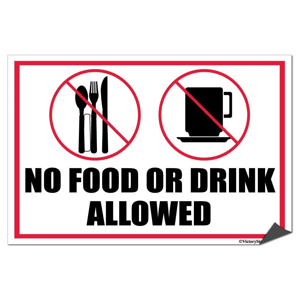 No Food or Drink Sign or Sticker - Image 5
