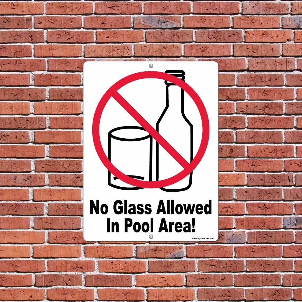 No Glass Allowed in Pool Area Sign or Sticker - Image 5