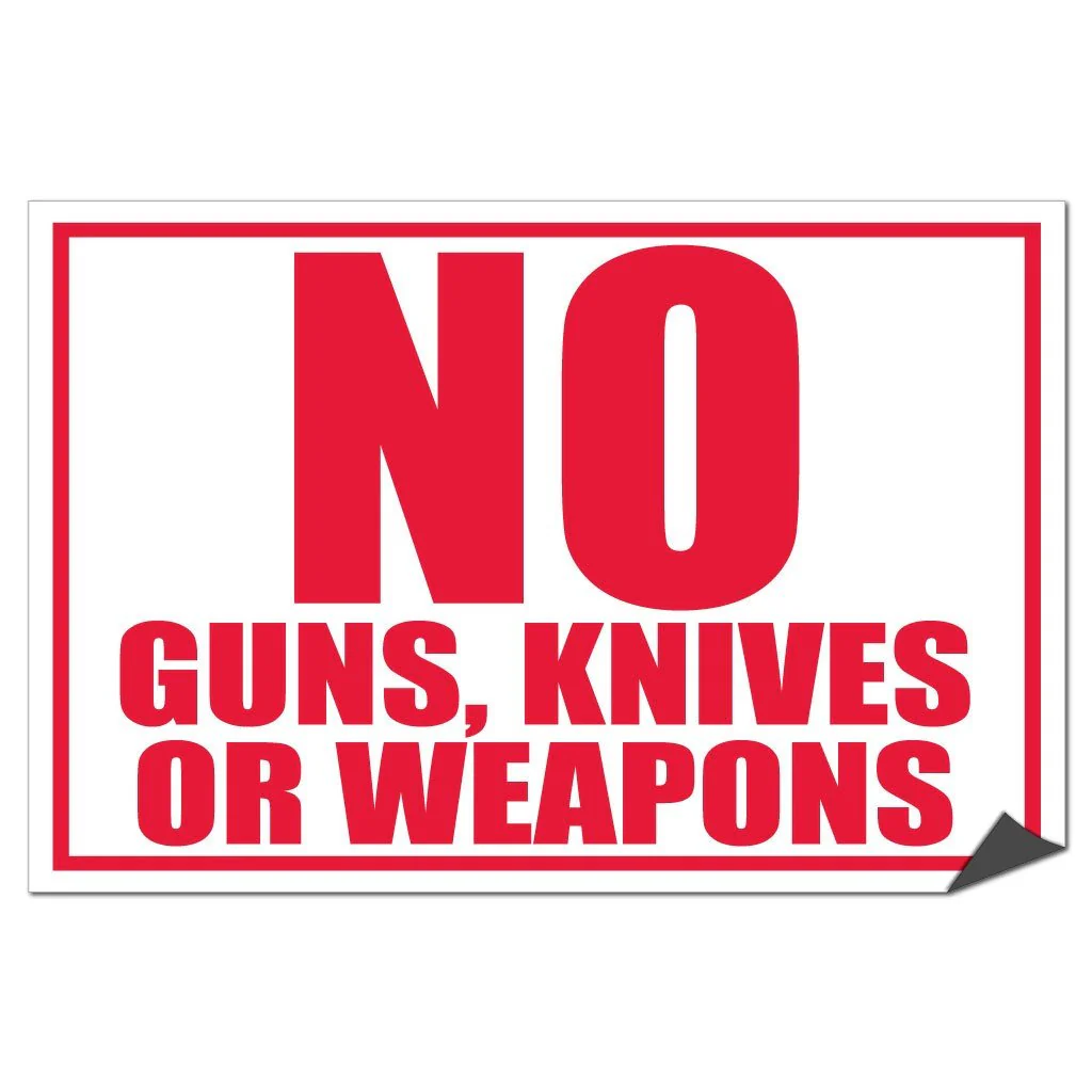 No Guns, Knives or Weapons Sign or Sticker - Image 5