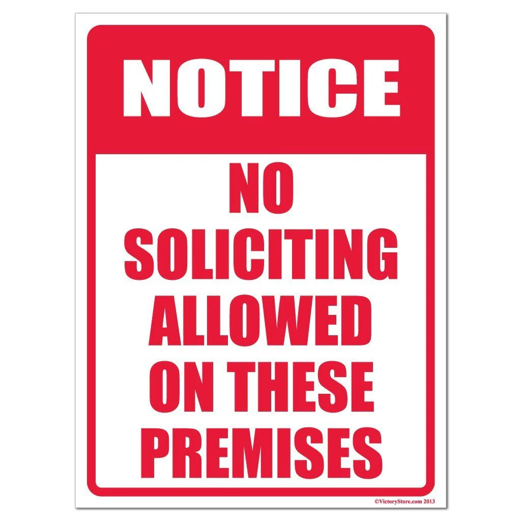 No Soliciting Allowed on These Premises Sign or Sticker - Image 2