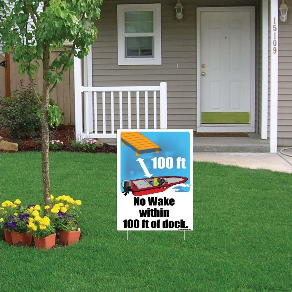 No Wake Within 100/200 Feet of Dock Sign or Sticker - Image 3
