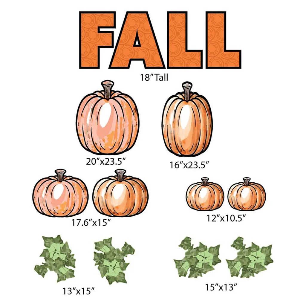 Orange Fall Yard Letters & Pumpkins Yard Card - 14pc Set - Image 2