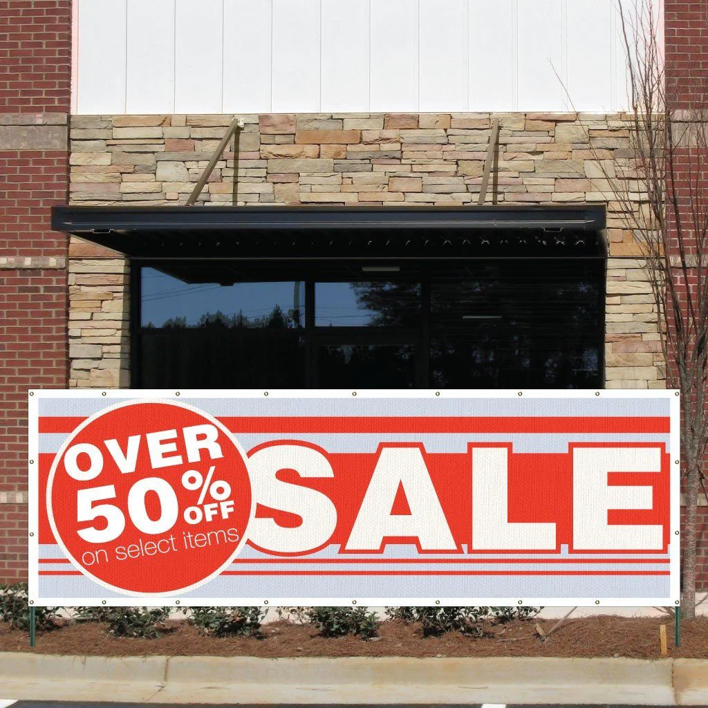 Over 50% Off Select Items! Sale Vinyl Banner with Grommets
