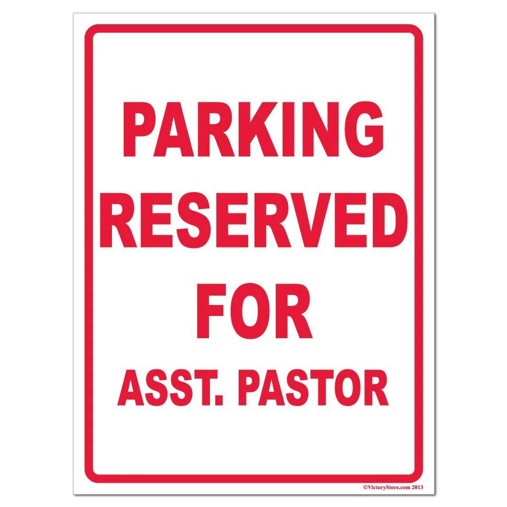 Parking Reserved for Asst. Pastor Sign or Sticker - Image 2