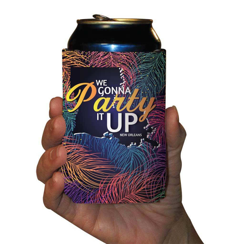 Party It Up New Orleans Bachelorette Party Custom Can Coolers Pack