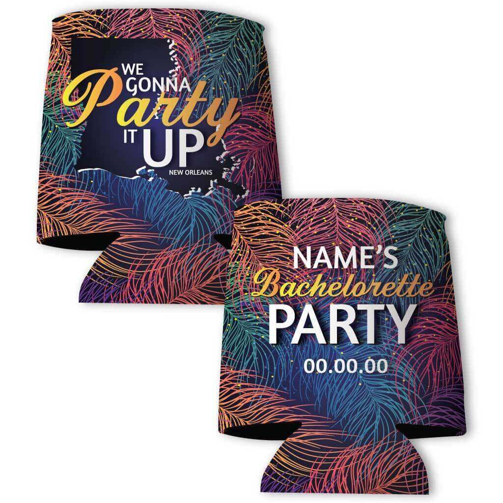 Party It Up New Orleans Bachelorette Party Custom Can Coolers Pack - Image 4