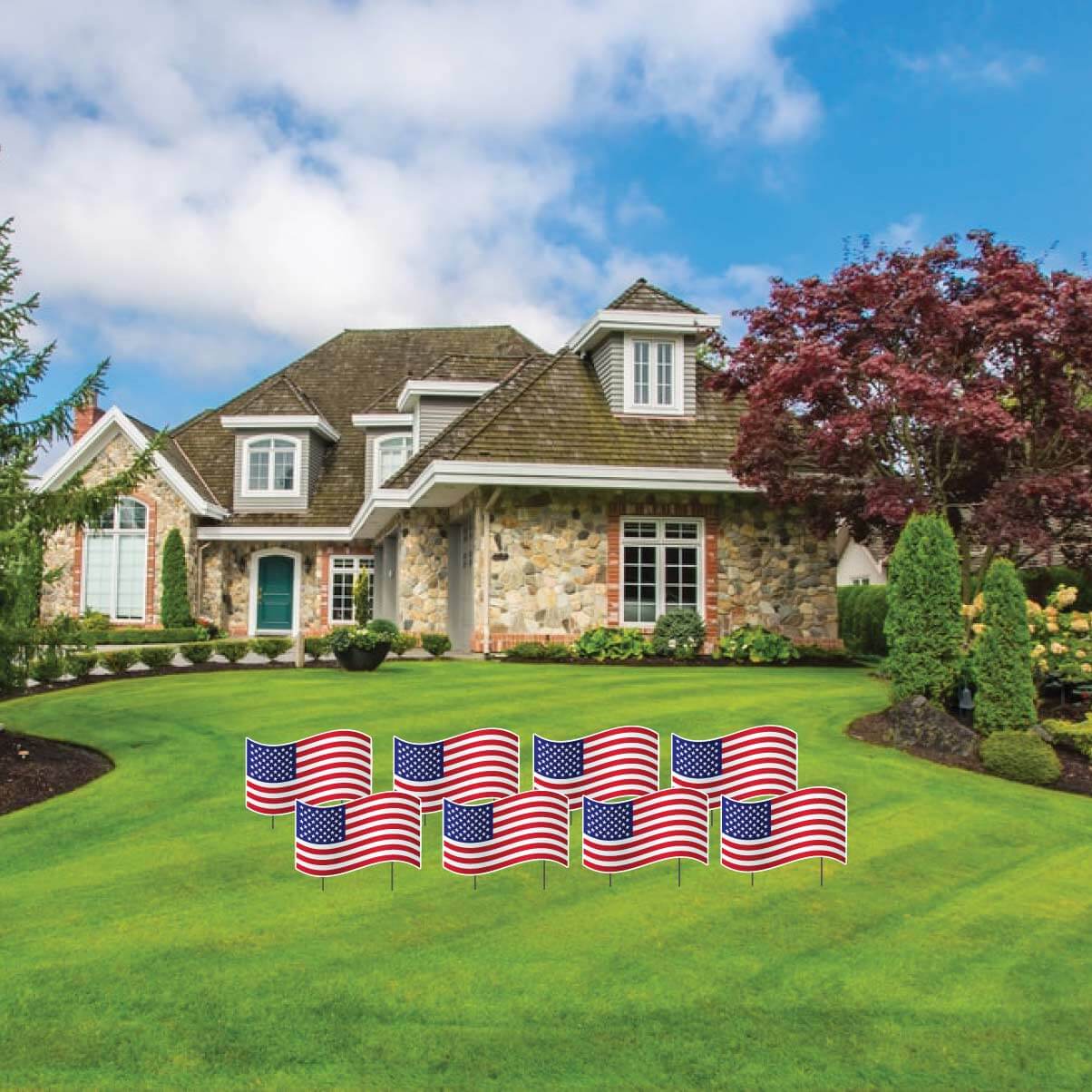 Patriotic American Flag Yard Card Fillers 8 pc set