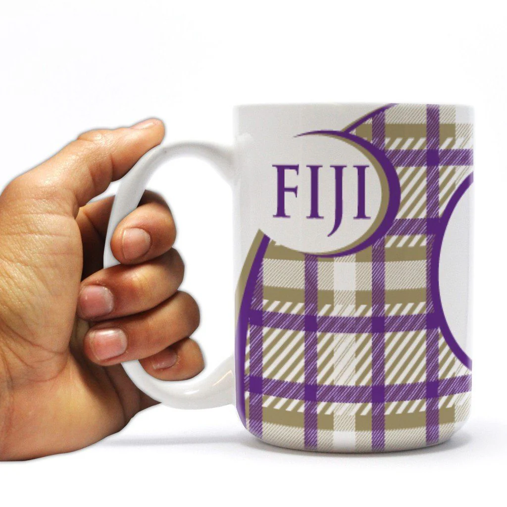 Phi Gamma Delta 15oz Plaid Coffee Mug