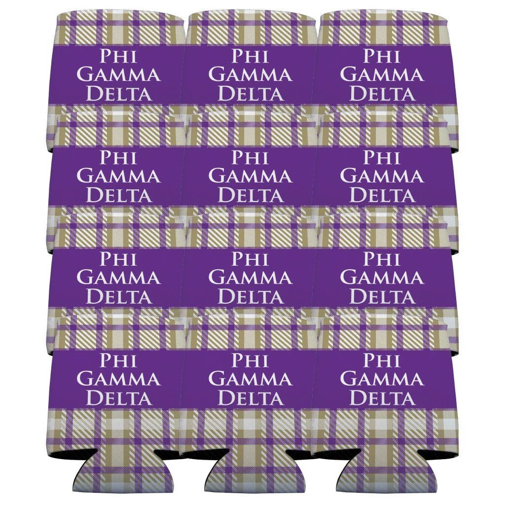 Phi Gamma Delta Plaid Can Cooler Set - Image 2