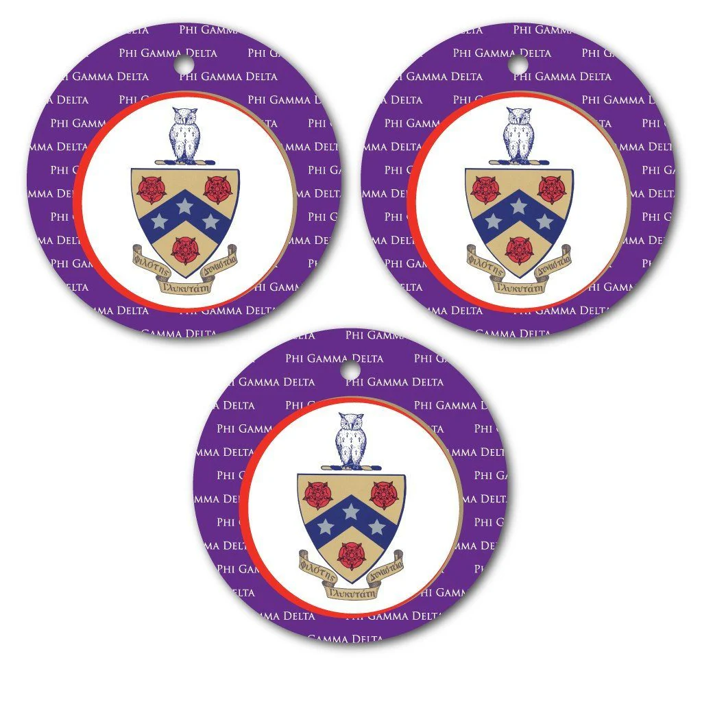 Phi Gamma Delta Circle Shapes Ornament Set of 3 - Image 2