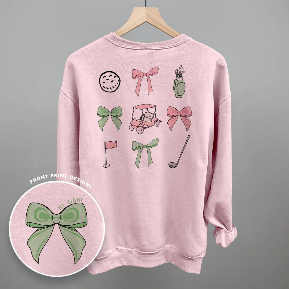 Pink & Green Golf Doodles (Back Print) T-shirt - Image 4
