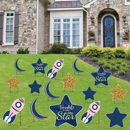 Blue Twinkle Twinkle Little Star Yard Cards 16 piece set
