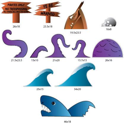 Pirate Party Shark Themed Yard Cards 12 piece set - Image 2