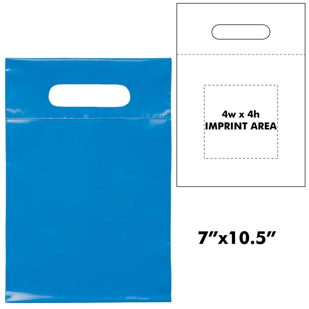 Plastic Die Cut Handle Bags | 12"W x 15"H x 3"L - Image 3