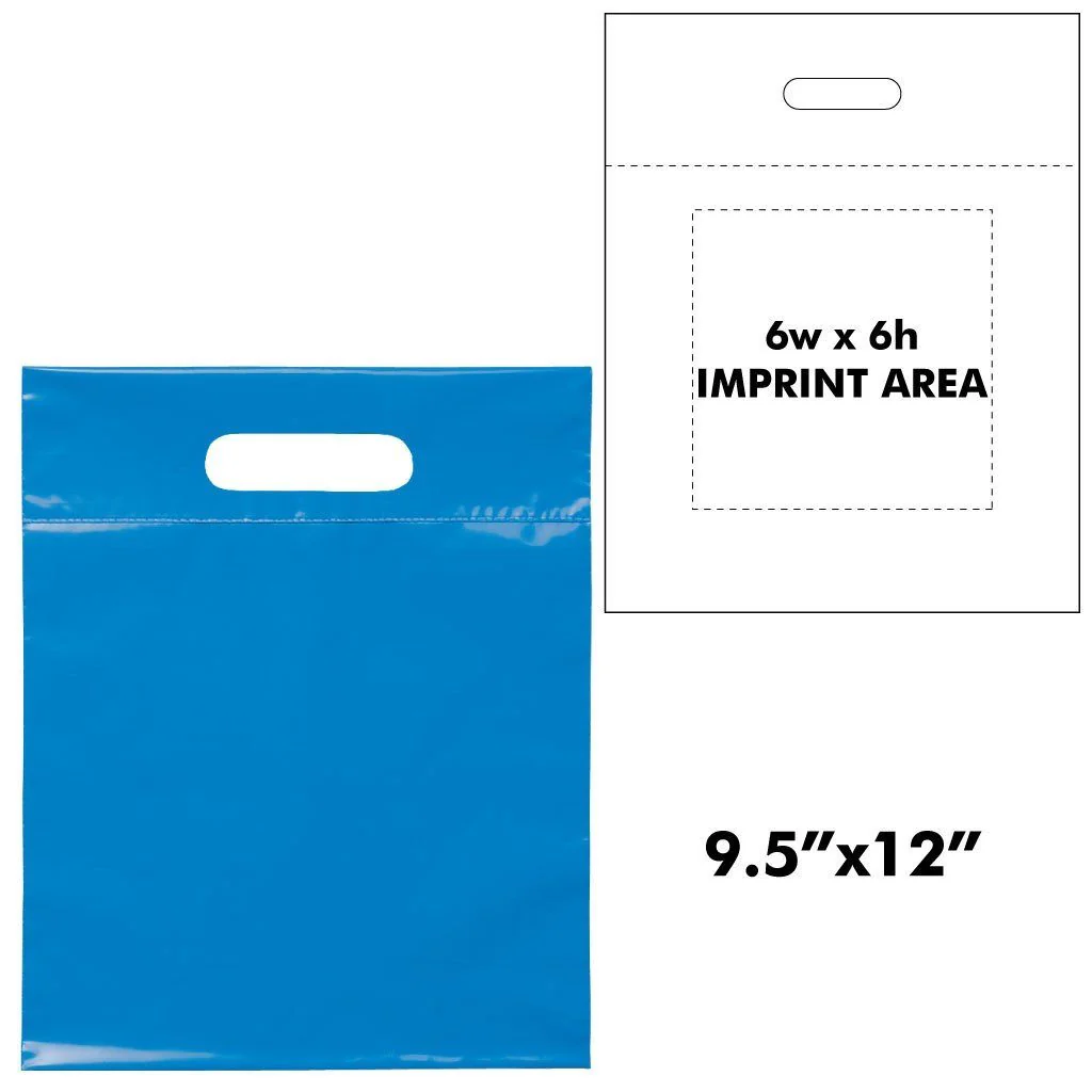 Plastic Die Cut Handle Bags | 9.5"W x 12"H - Image 4