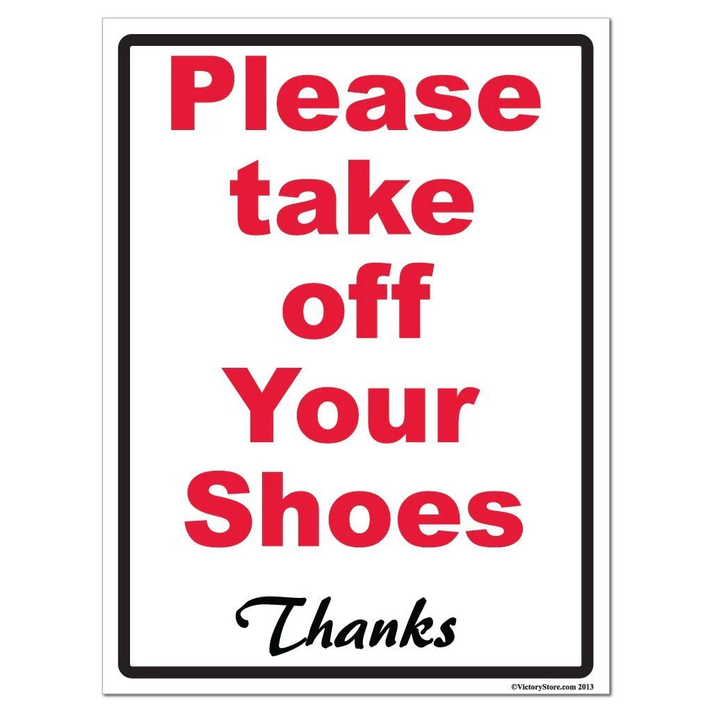 Please Take Off Your Shoes Sign or Sticker - Image 3