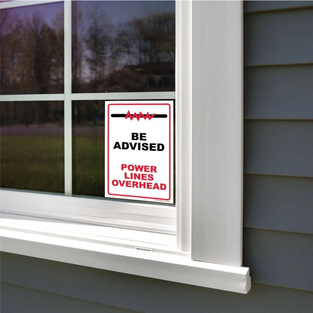 Power Lines Overhead Warning Sign or Sticker - Image 7