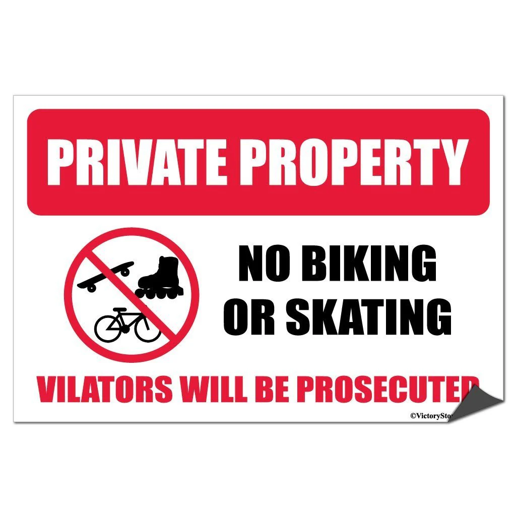No Biking or Skating, Violators will be Prosecuted Sign or Sticker - Image 5