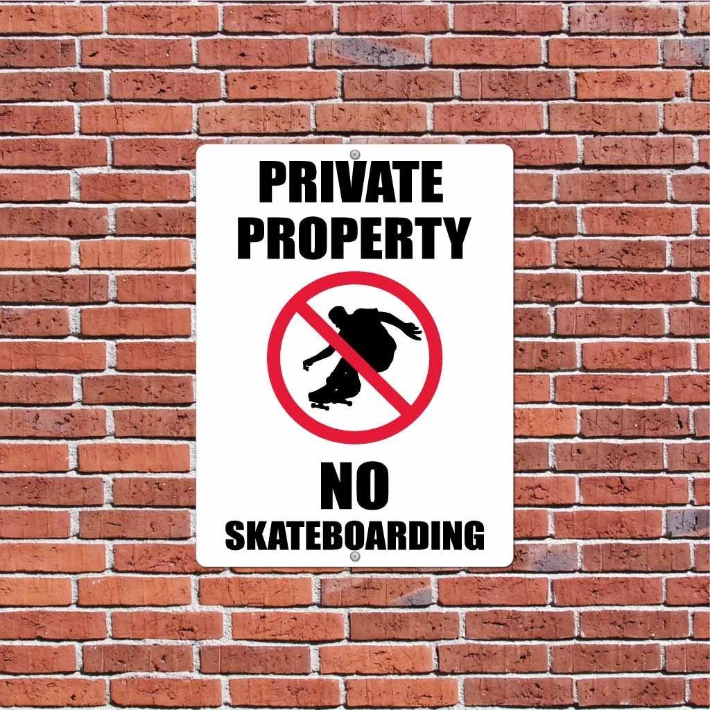Private Property: No Skateboarding Sign or Sticker