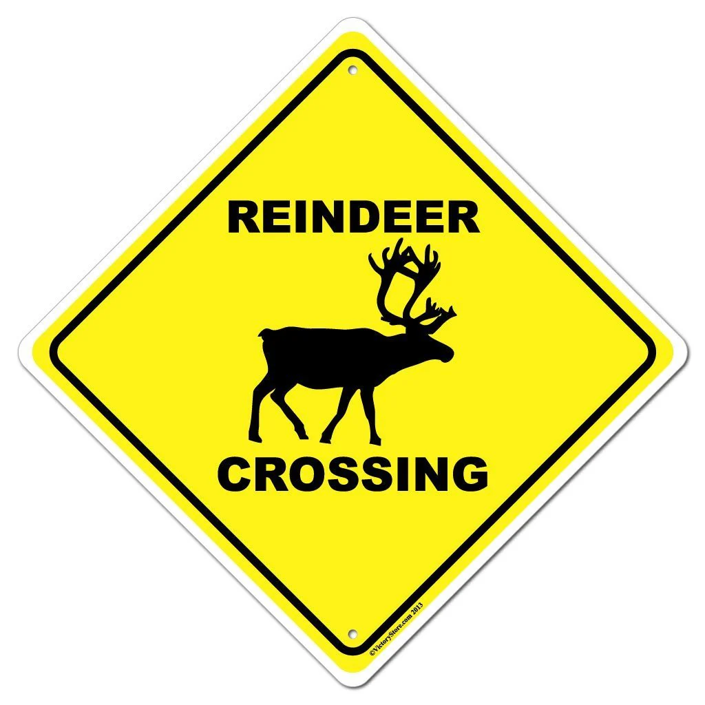 Reindeer Crossing Sign or Sticker - Image 2