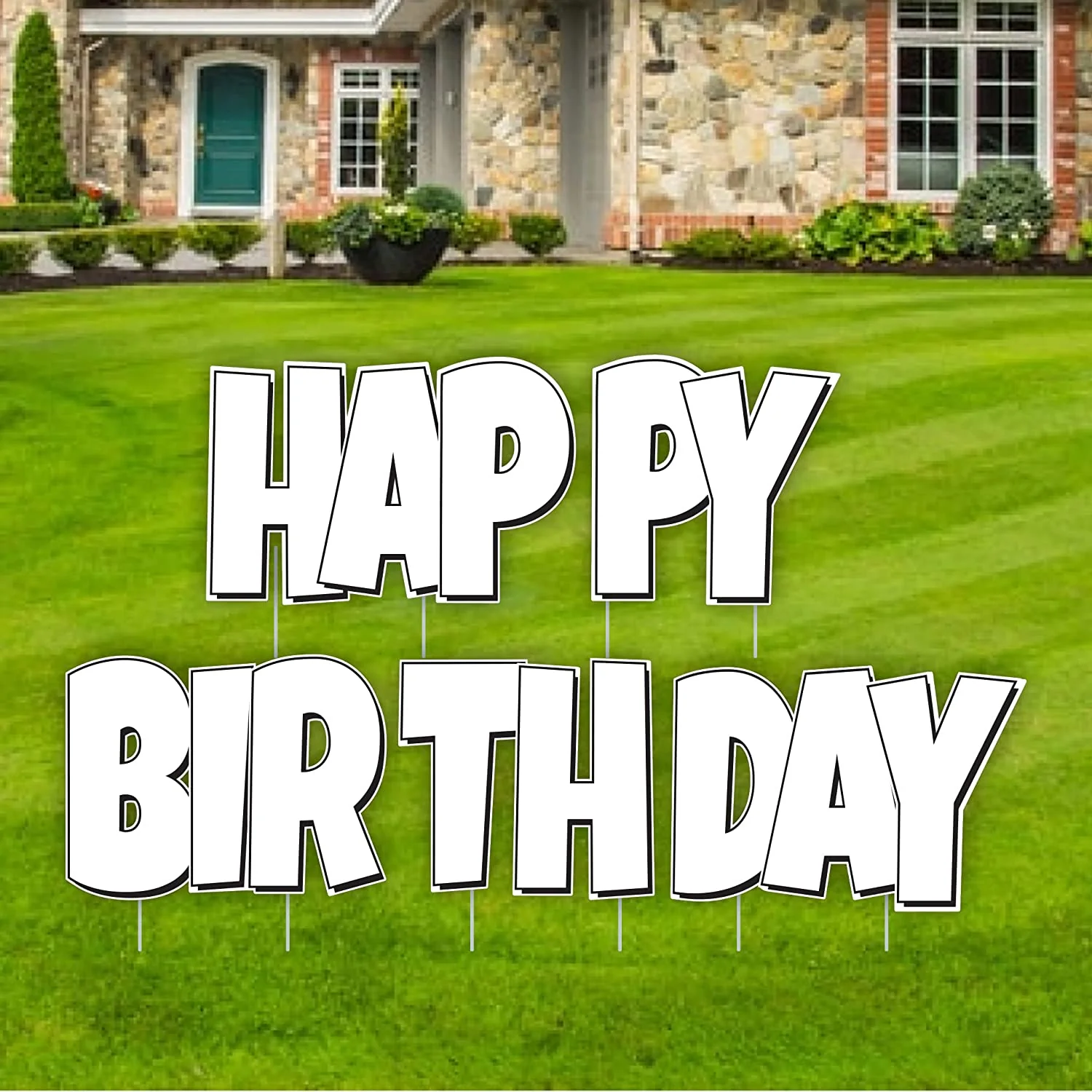 Solid Color Luckiest Guy Happy Birthday Quick Set 5 pc Yard Card - Image 10