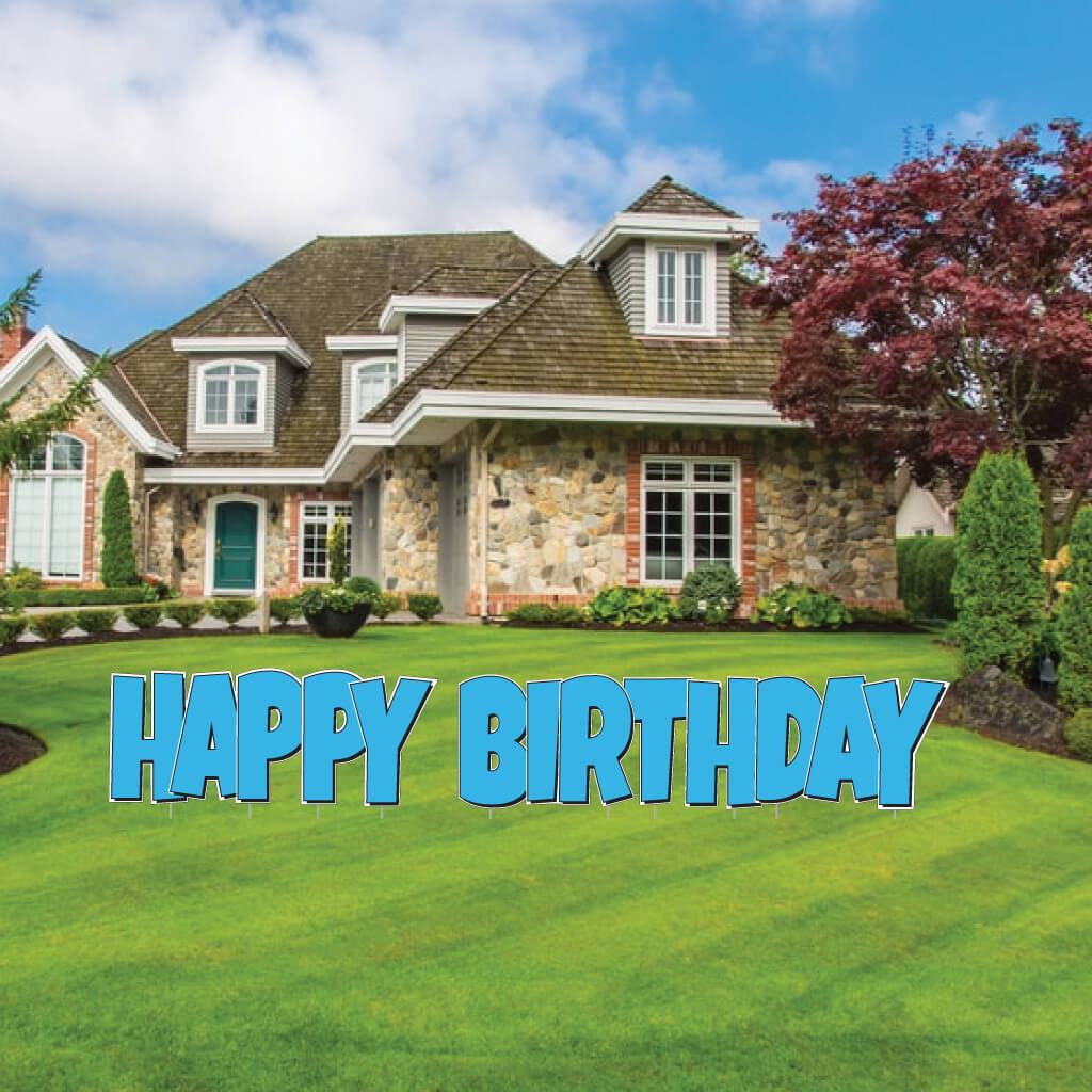 Solid Color Luckiest Guy Happy Birthday Quick Set 5 pc Yard Card - Image 16