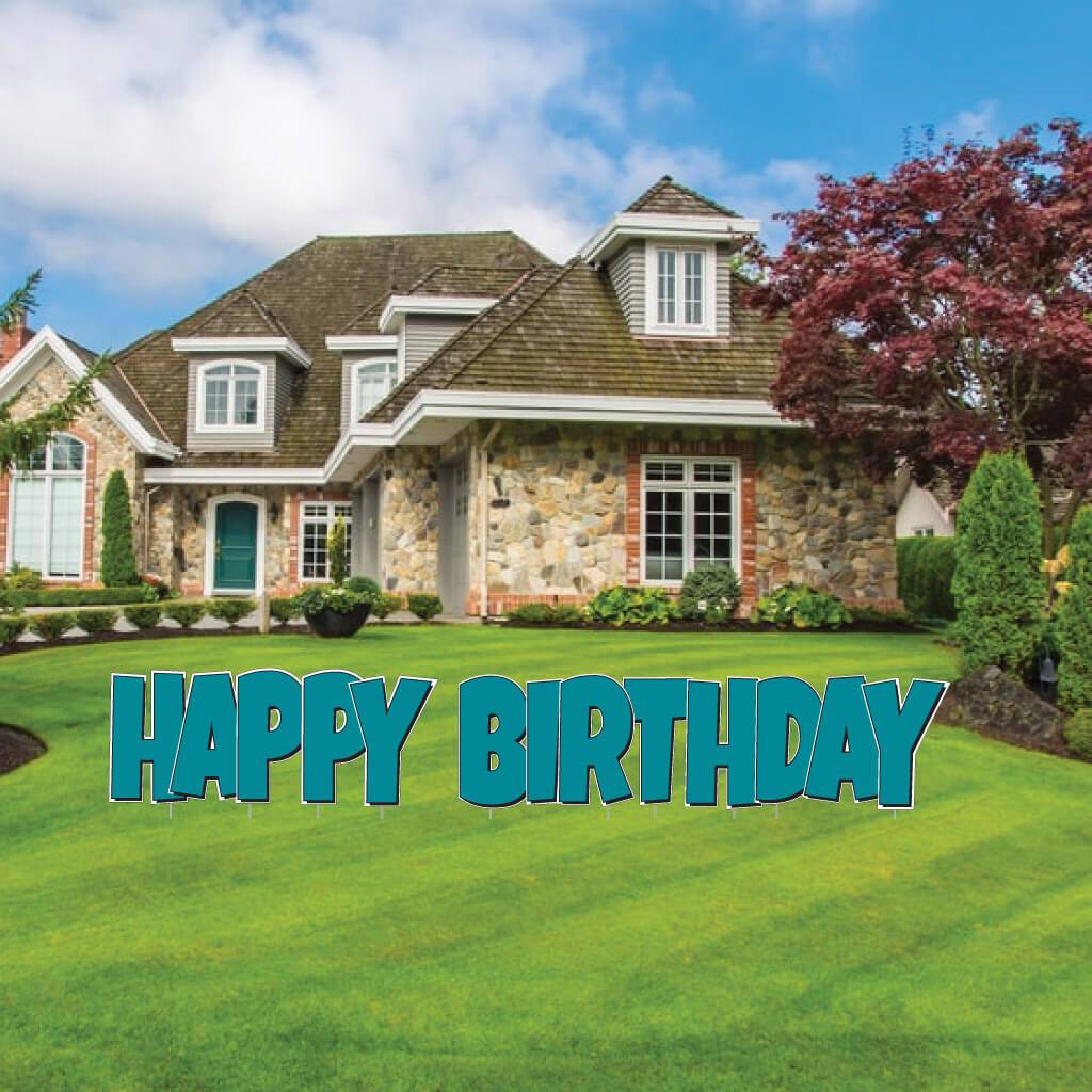 Solid Color Luckiest Guy Happy Birthday Quick Set 5 pc Yard Card - Image 17
