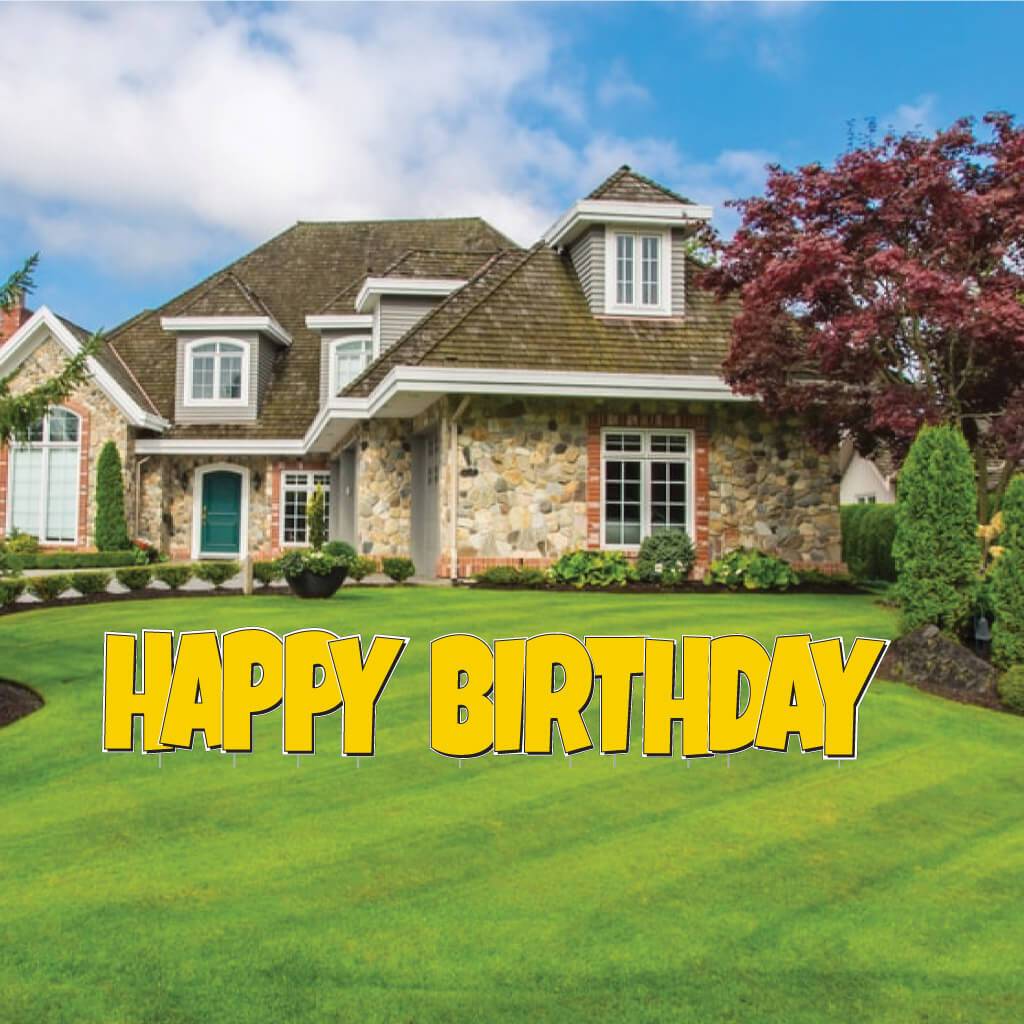 Solid Color Luckiest Guy Happy Birthday Quick Set 5 pc Yard Card - Image 18