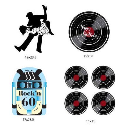 Rock'n 60 Birthday Yard Signs & Cards 7 piece set - Image 2