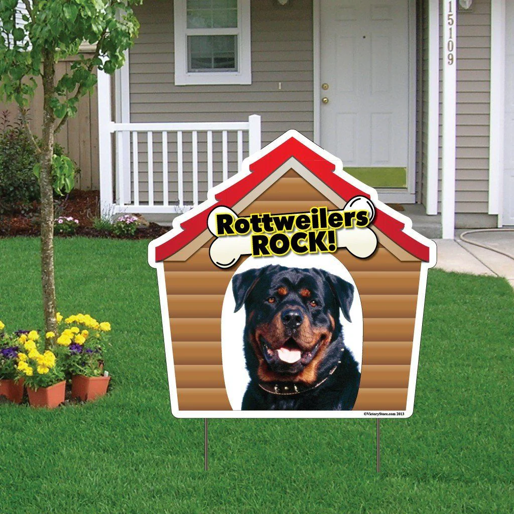 Rottweilers Rock! Dog Yard Sign