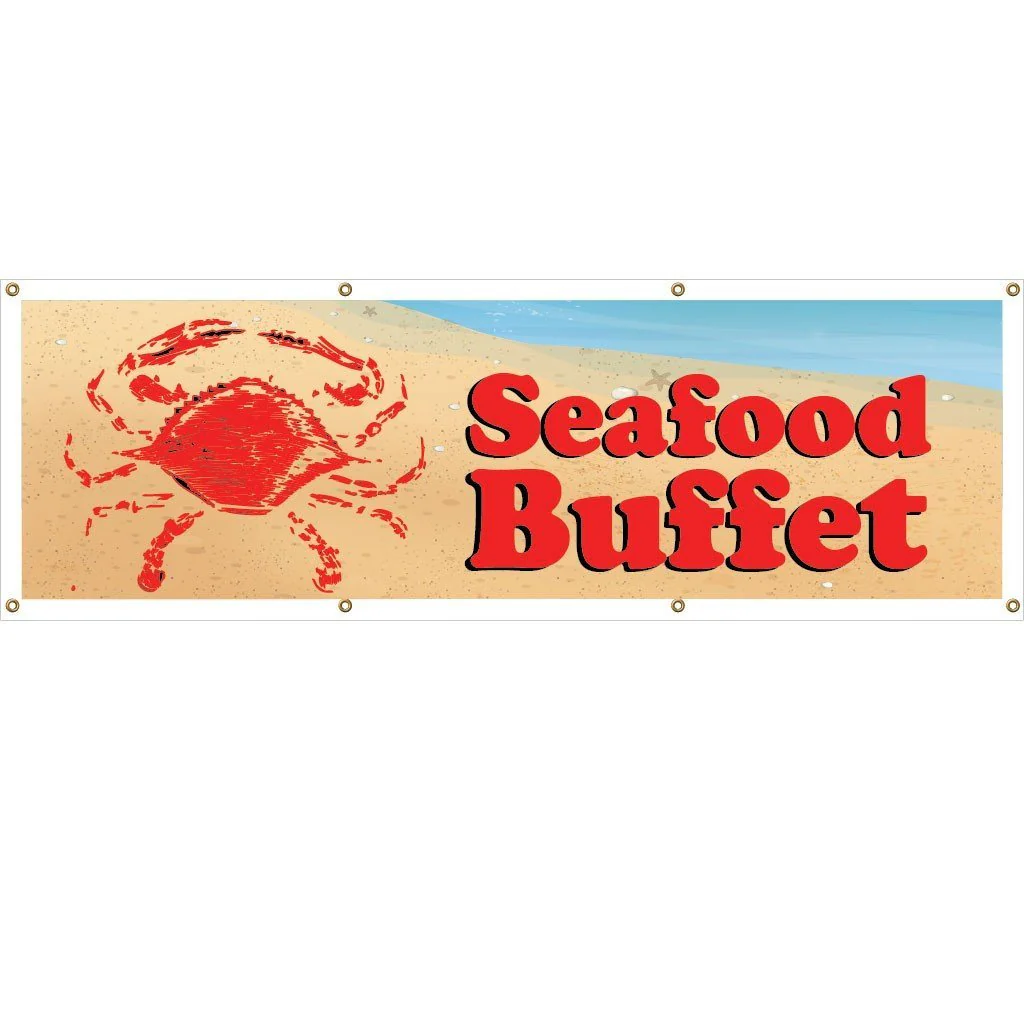 Seafood Buffet Vinyl Banner - Image 2