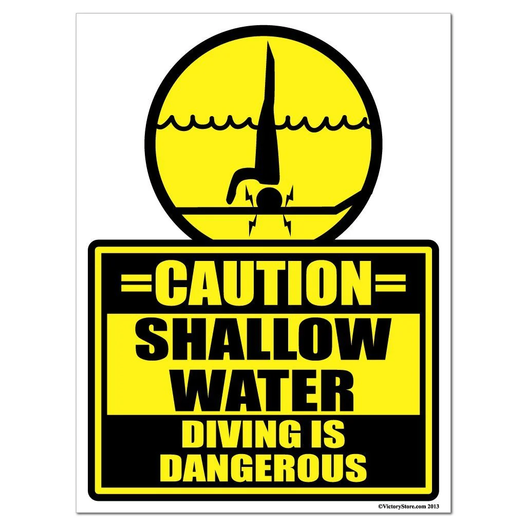 Shallow Water, Diving is Dangerous Sign or Sticker - Image 2