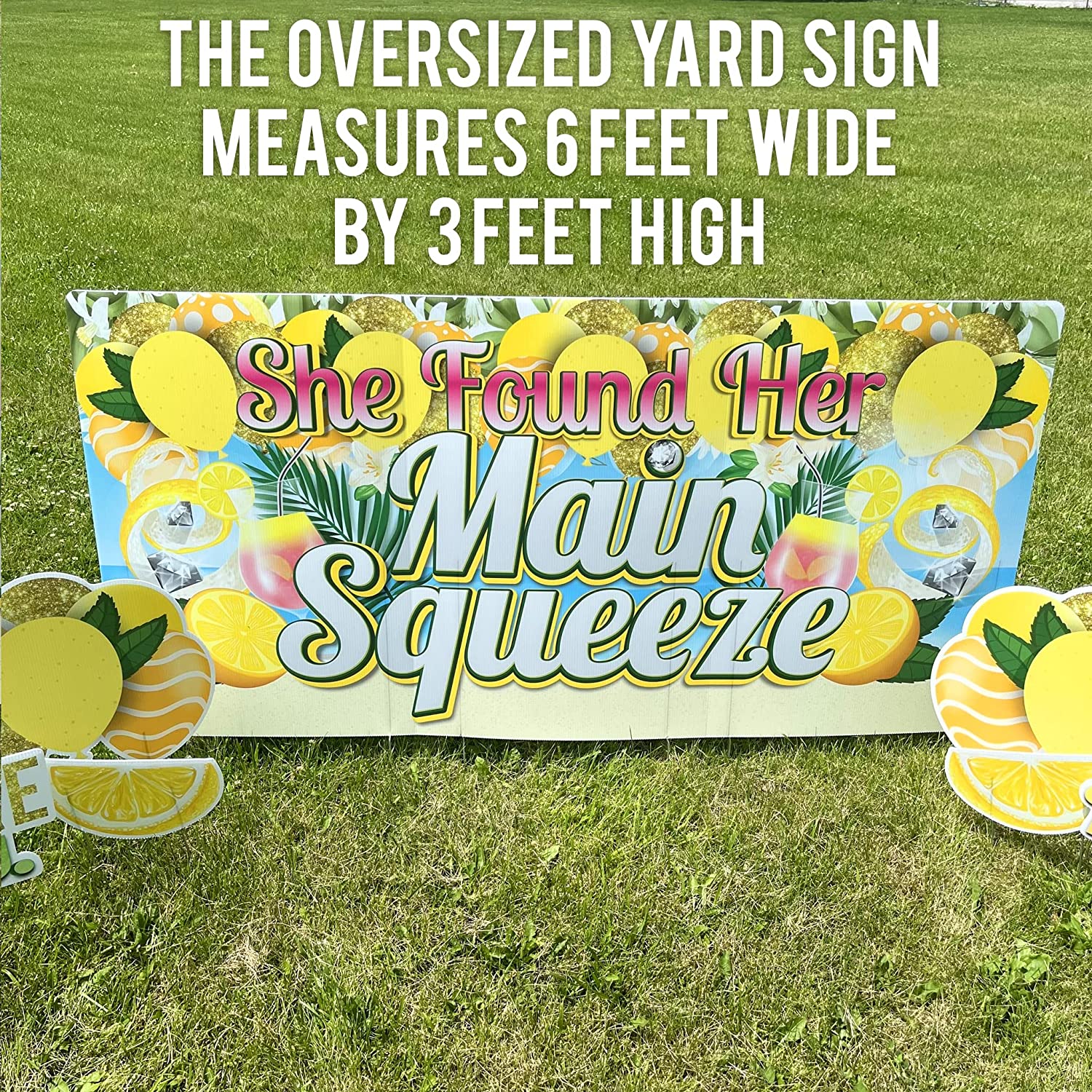 She Found Her Main Squeeze Bachelorette Oversized EZ Yard Cards - Image 2