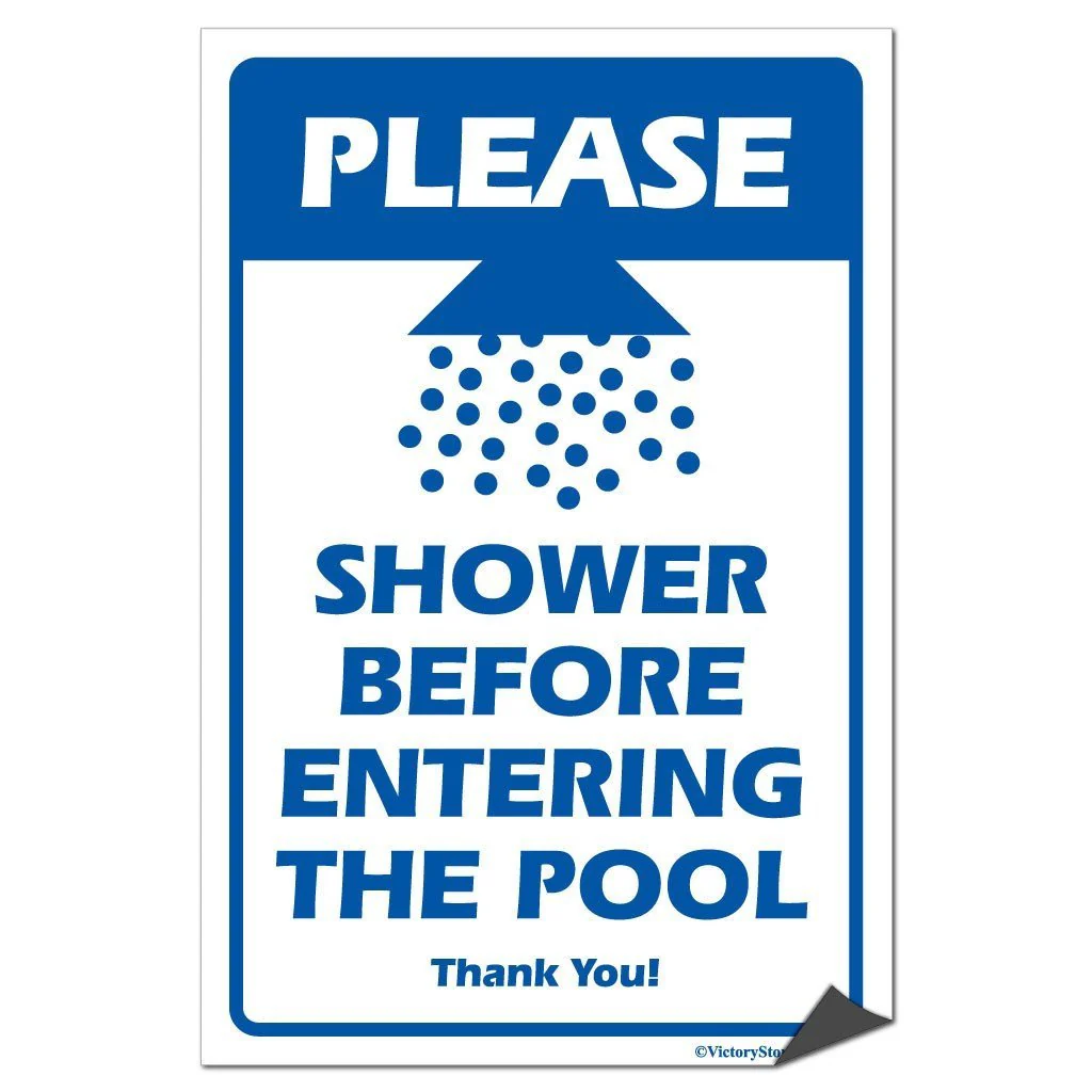 Shower Before Entering The Pool Sign or Sticker - #4 - Image 5