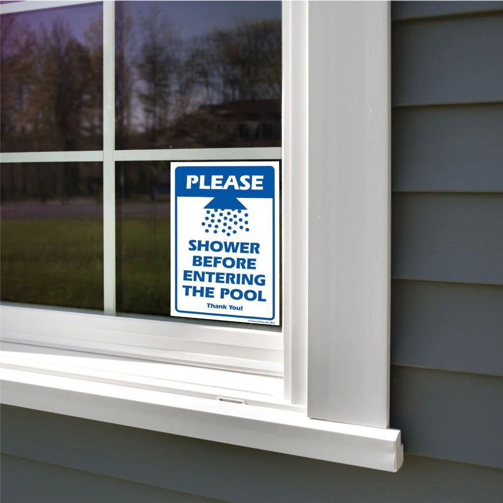 Shower Before Entering The Pool Sign or Sticker - #4 - Image 6