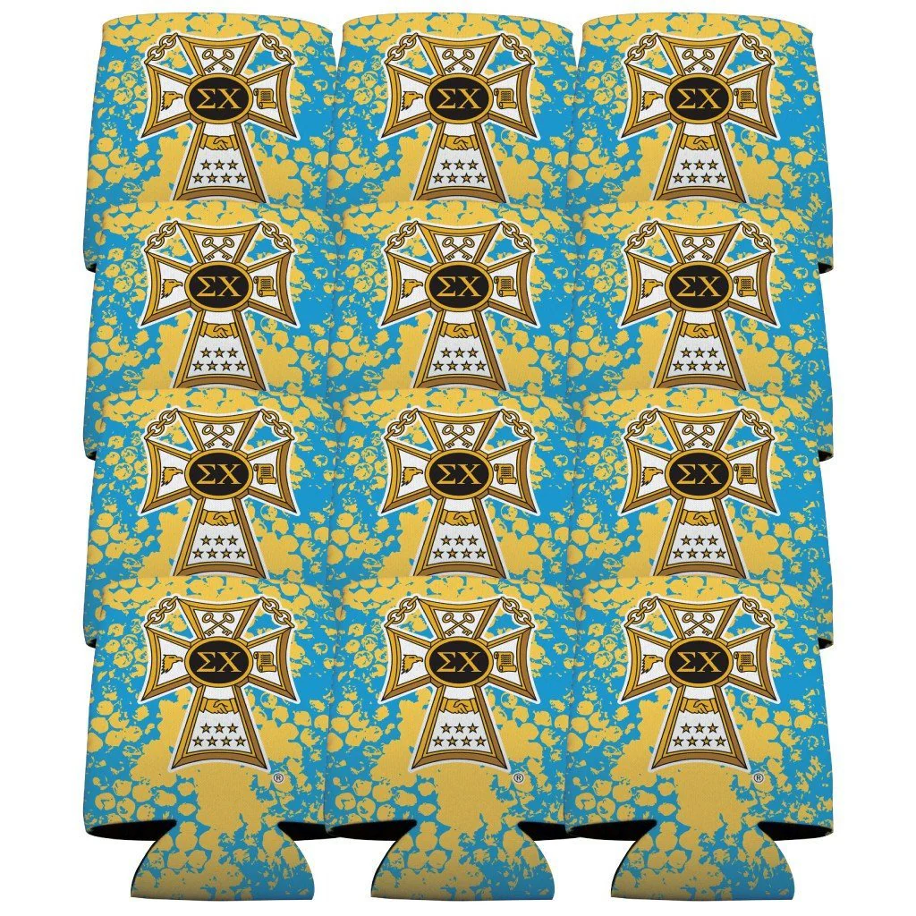 Sigma Chi Badge and Grunge Can Cooler Set - Image 2