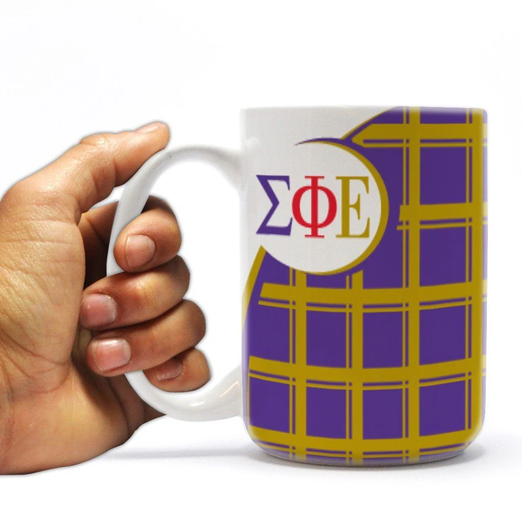 Sigma Phi Epsilon 15oz Plaid Coffee Mug
