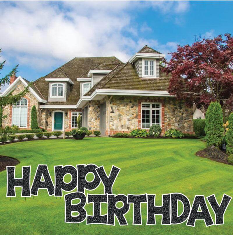 Faux Glitter 22.75" KG The Last Time Happy Birthday Yard Greeting 13 pc set - Image 4