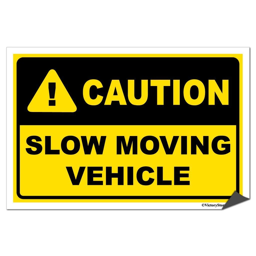 Slow Moving Vehicle Caution Sign or Sticker - Image 5