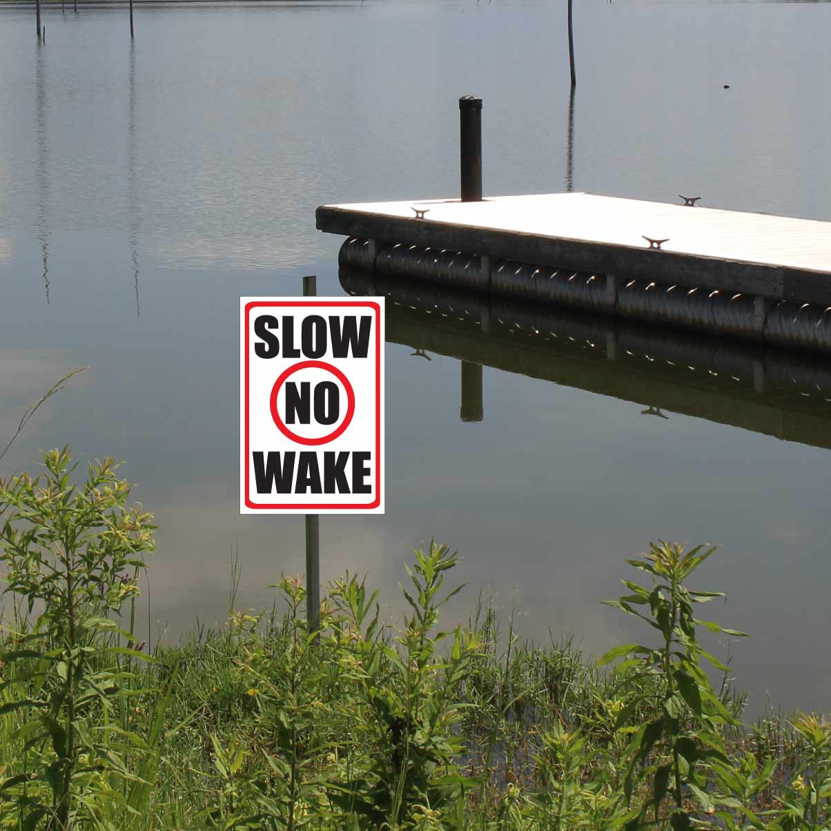 Slow No Wake Sign or Sticker