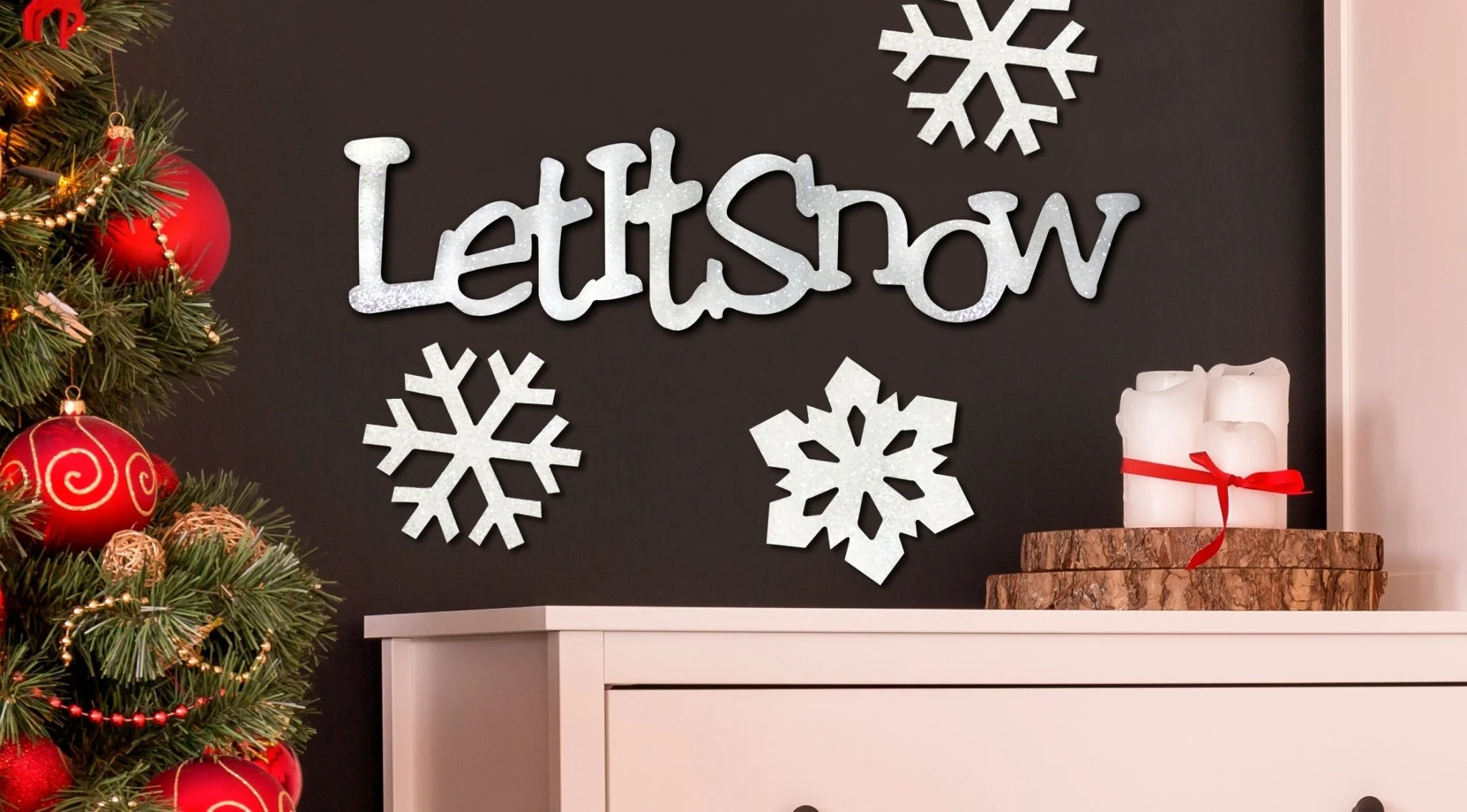 Hand Painted Snowflakes Wall Decor Set of 3 - Image 5