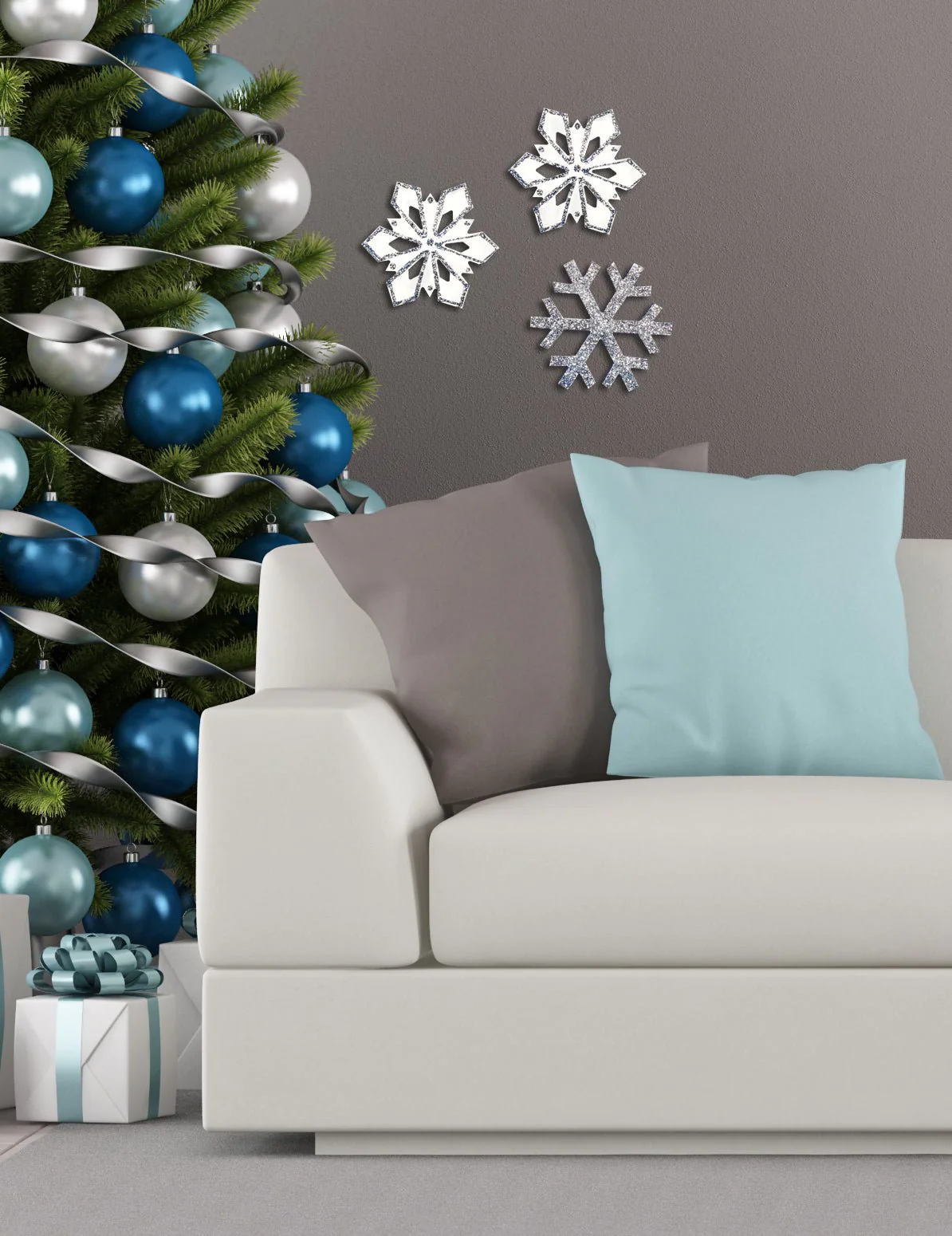 Hand Painted Snowflakes Wall Decor Set of 3 - Image 6