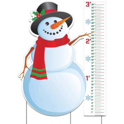 Snowman Snow Gauge Yard Card Decoration - Image 2