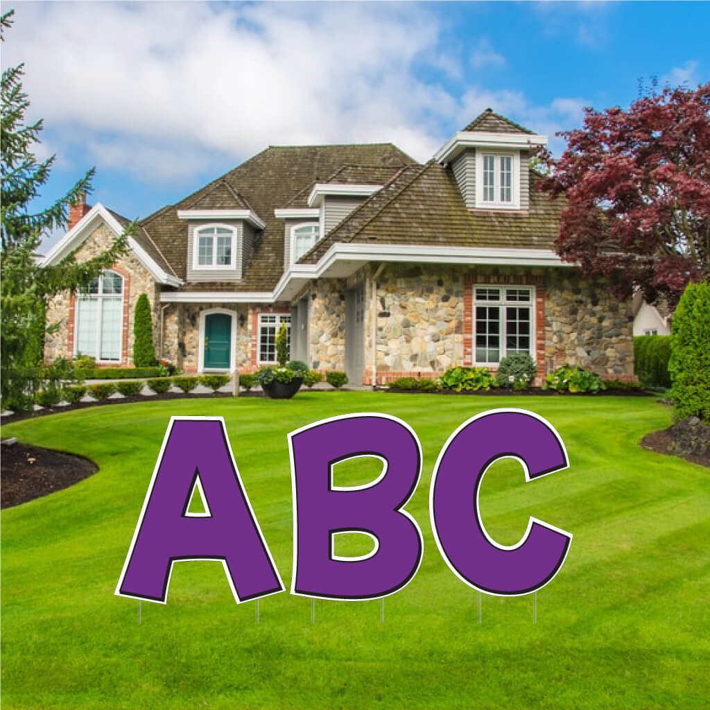 Solid Color with Black Outline 22.75" KG The Last Time Alphabet Yard Letter Set - 26 pcs - Image 14