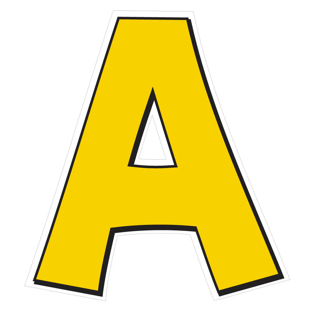 Solid Color with Black Outline 22.75" KG The Last Time Alphabet Yard Letter Set - 26 pcs - Image 9