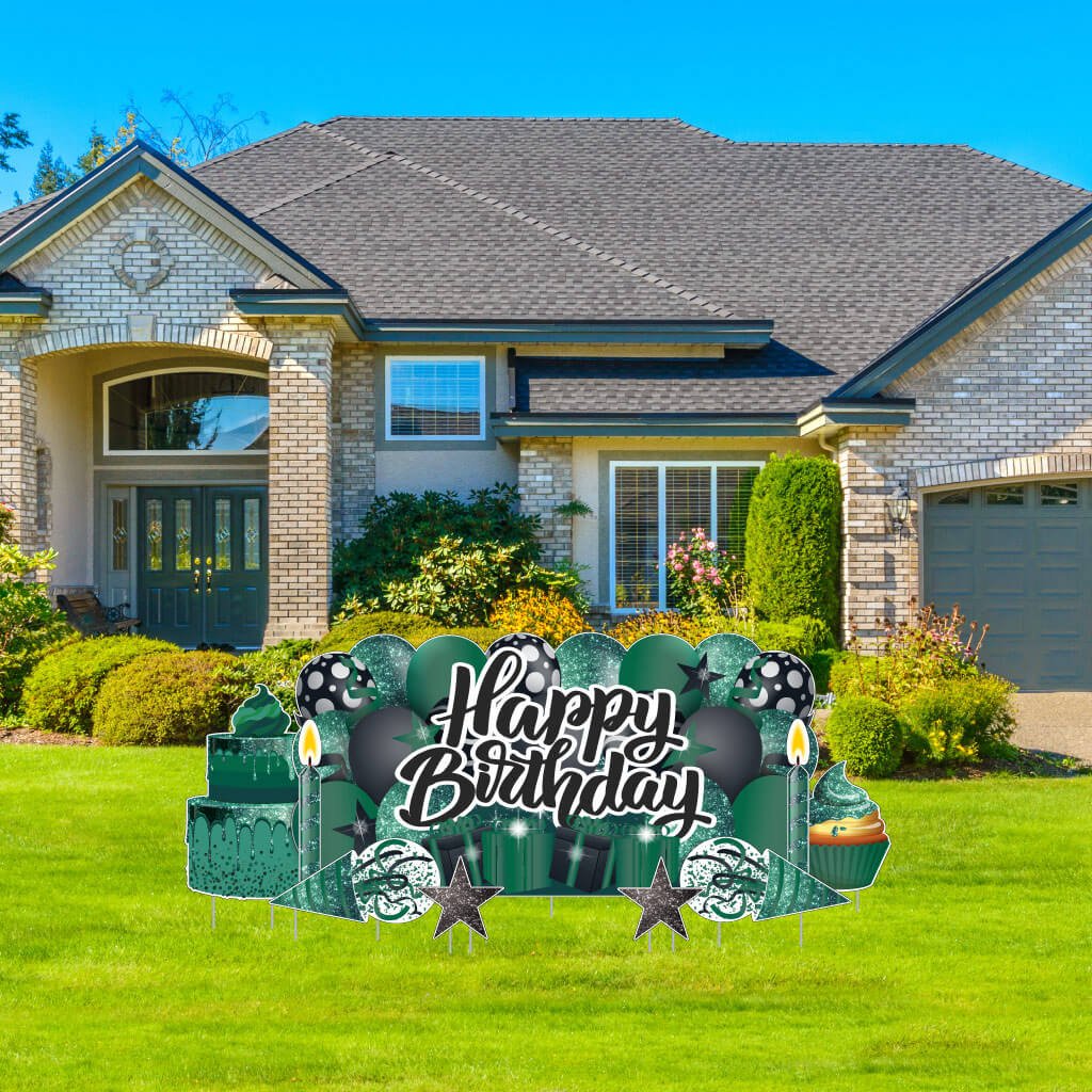 Sparkle Happy Birthday Oversized EZ Yard Card Sign Display - 9 pc set - Image 7