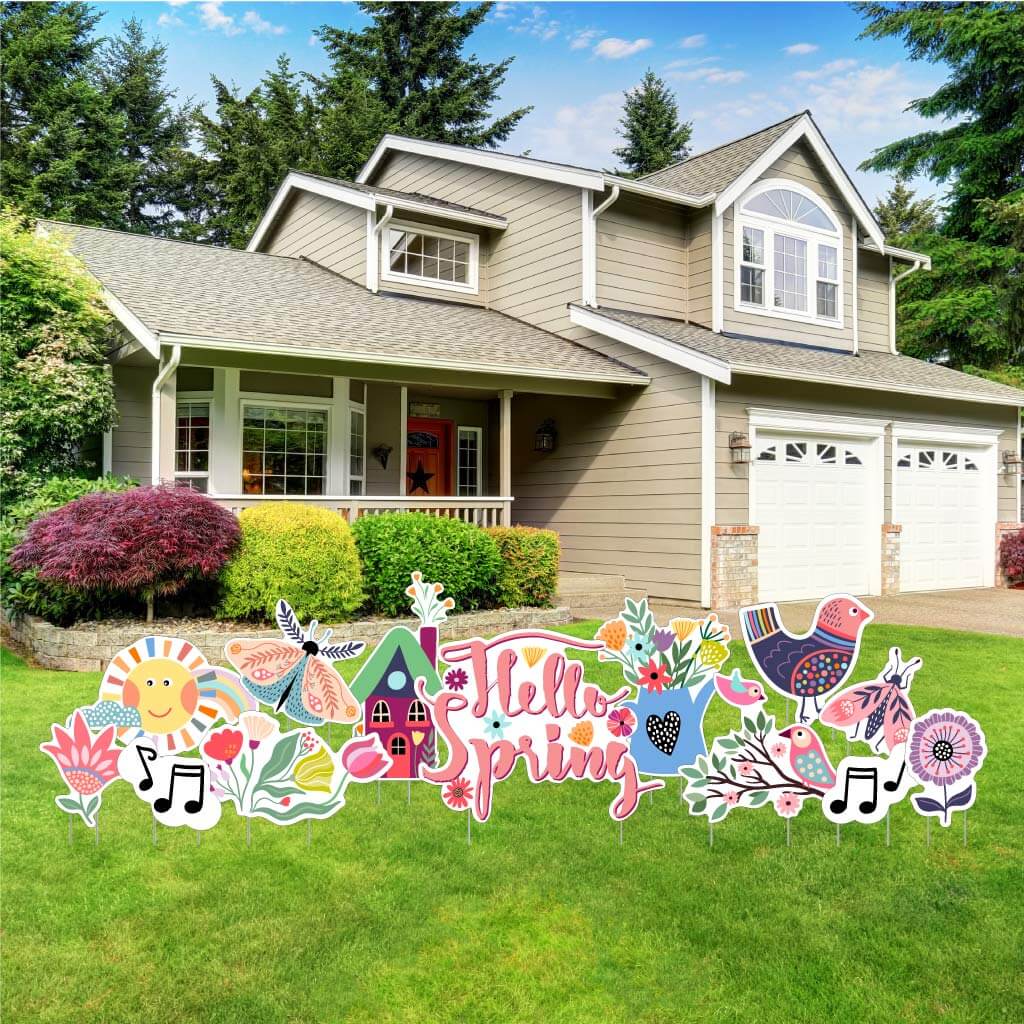 Spring Themed Yard Card 13 pc Flair set