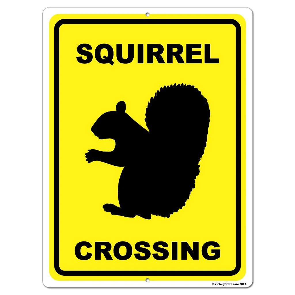 Squirrel Crossing Sign or Sticker - Image 2
