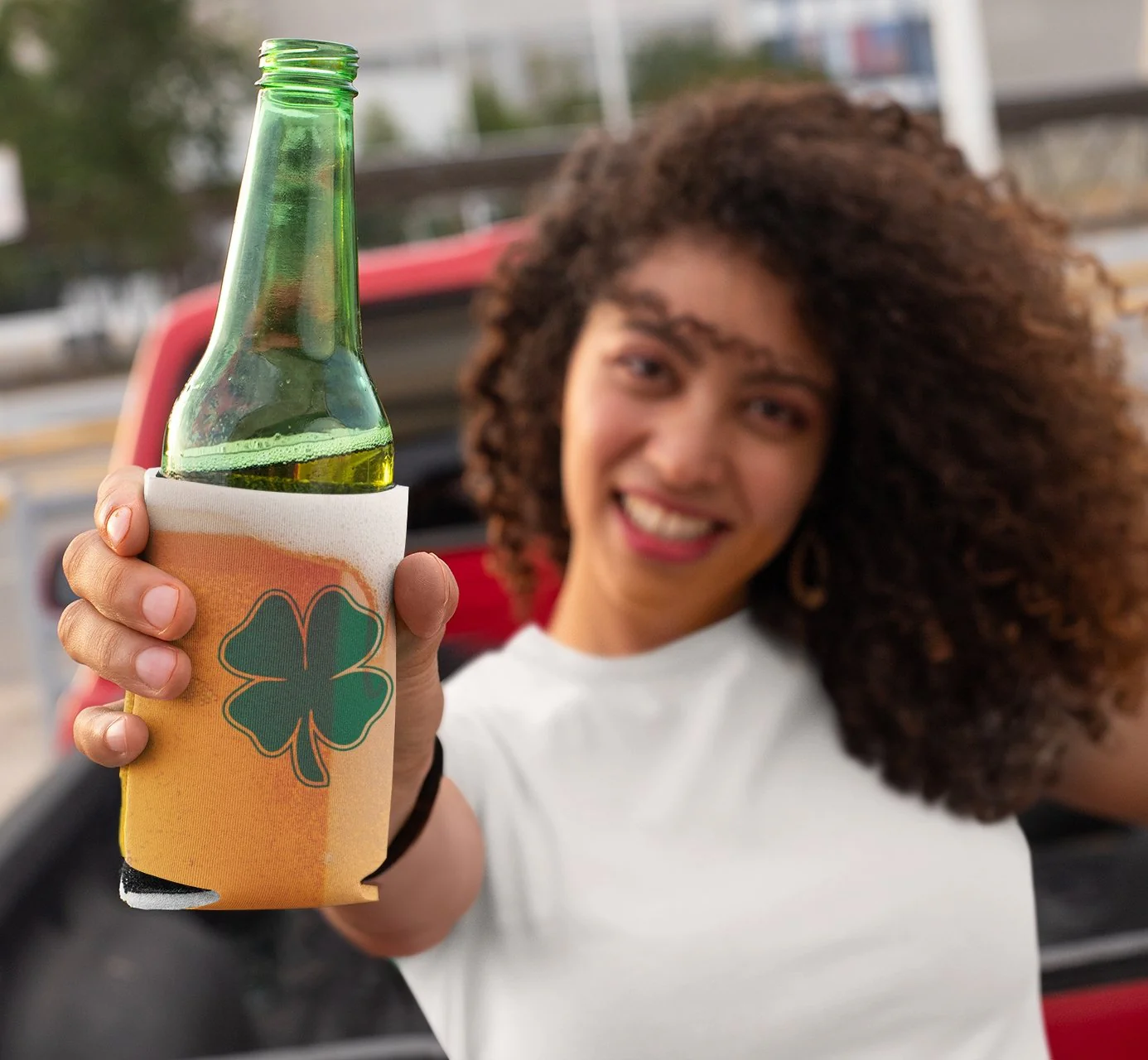 St. Patrick's Day Mug of Beer & Clover Can Coolers Pack